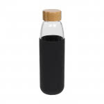 Botella de cristal con funda de silicona color negro tercera vista