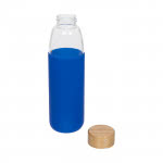 Botella de cristal con funda de silicona color azul segunda vista