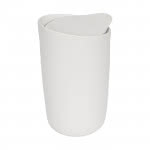 Vaso de cerámica de doble pared color blanco tercera vista