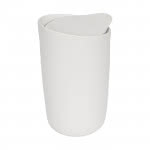 Vaso de cerámica de doble pared color blanco tercera vista