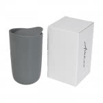 Vaso de cerámica de doble pared color gris