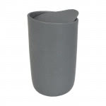 Vaso de cerámica de doble pared color gris tercera vista