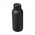 Botella de viaje con aro metálico color negro