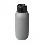 Botella de viaje con aro metálico color gris