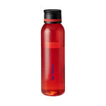 Colorida botella publicitaria de tritán color rojo con logo