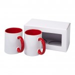Kit de 2 tazas de sublimación en caja color rojo