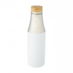 Botella termo de diseño elegante color blanco tercera vista