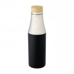 Botella termo de diseño elegante color negro tercera vista