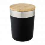 Vaso térmico con tapa de bambú orgánico color negro segunda vista