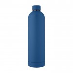 Botella termo de diseño moderno color azul marino segunda vista frontal