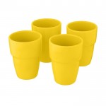 Vasos de cerámica apilables color amarillo tercera vista