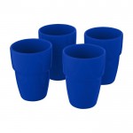 Vasos de cerámica apilables color azul tercera vista