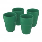 Vasos de cerámica apilables color verde tercera vista
