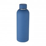 Botella termo de acero inoxidable color azul tercera vista