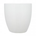 Taza de cerámica con acabado brillante color blanco segunda vista frontal