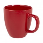 Taza de cerámica con acabado brillante color rojo