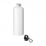 Botella de aluminio reciclado de acabado mate con mosquetón 770ml color blanco segunda vista