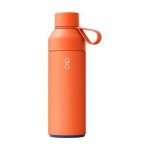 Botella termo de acero y plástico oceánico con tapón vaso 500ml color naranja