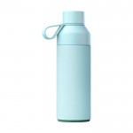 Botella termo de acero y plástico oceánico con tapón vaso 500ml color azul pastel segunda vista trasera