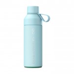 Botella termo de acero y plástico oceánico con tapón vaso 500ml color azul pastel vista impresa logo 2