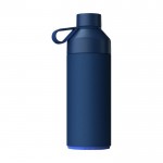 Botella termo de acero y plástico oceánico con tapón vaso 1L color azul marino segunda vista trasera