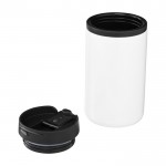 Vaso térmico de acero inoxidable reciclado con tapa giratoria 250ml color blanco segunda vista