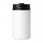 Vaso térmico de acero inoxidable reciclado con tapa giratoria 250ml color blanco segunda vista frontal