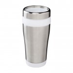 Vaso térmico de acero inoxidable reciclado con tapa giratoria 410ml color blanco