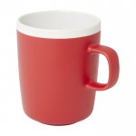 Taza de cerámica con acabado exterior mate e interior blanco 350ml color rojo