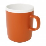 Taza de cerámica con acabado exterior mate e interior blanco 310ml color naranja