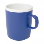 Taza de cerámica con acabado exterior mate e interior blanco 350ml color azul real