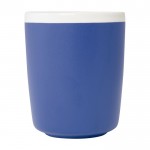 Taza de cerámica con acabado exterior mate e interior blanco 350ml color azul real segunda vista frontal