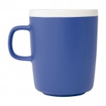 Taza de cerámica con acabado exterior mate e interior blanco 350ml color azul real segunda vista lateral