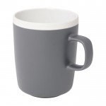 Taza de cerámica con acabado exterior mate e interior blanco 350ml color gris