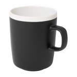 Taza de cerámica con acabado exterior mate e interior blanco 350ml color negro