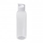 Botella transparente de plástico reciclado con asa en la tapa 650ml color blanco segunda vista