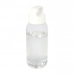 Botella de plástico reciclado para la oficina con asa ancha 450ml color blanco