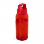 Botella de plástico reciclado para la oficina con asa ancha 450ml color rojo