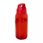 Botella de plástico reciclado para la oficina con asa ancha 500ml color rojo