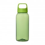 Botella de plástico reciclado para la oficina con asa ancha 450ml color verde segunda vista frontal