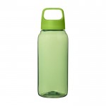 Botella de plástico reciclado para la oficina con asa ancha 500ml color verde segunda vista frontal