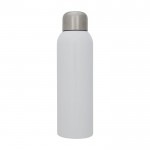 Botella grande de acero inoxidable reciclado con tapa a rosca 820ml color blanco segunda vista frontal