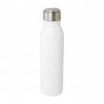 Botella de acero inoxidable reciclado antifugas y con asa 700ml color blanco