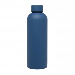 Botella de cobre y acero inoxidable reciclado aislada al vacío 500ml color azul marino segunda vista frontal