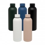 Botella de cobre y acero inoxidable reciclado aislada al vacío 500ml color negro segunda vista varios colores