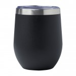 Vaso de acero inoxidable reciclado y cobre aislado al vacío de 350ml color negro segunda vista frontal