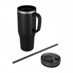 Vaso con pajita con aislamiento de aire de doble pared 1,2L color negro segunda vista