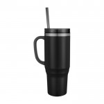 Vaso con pajita con aislamiento de aire de doble pared 1,2L color negro segunda vista lateral