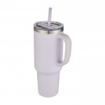 Vaso de doble pared de cobre con aislamiento al vacío y pajita 1,2L color morado