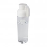 Botella de plástico reciclado con una cómoda asa de silicona 600ml color blanco
